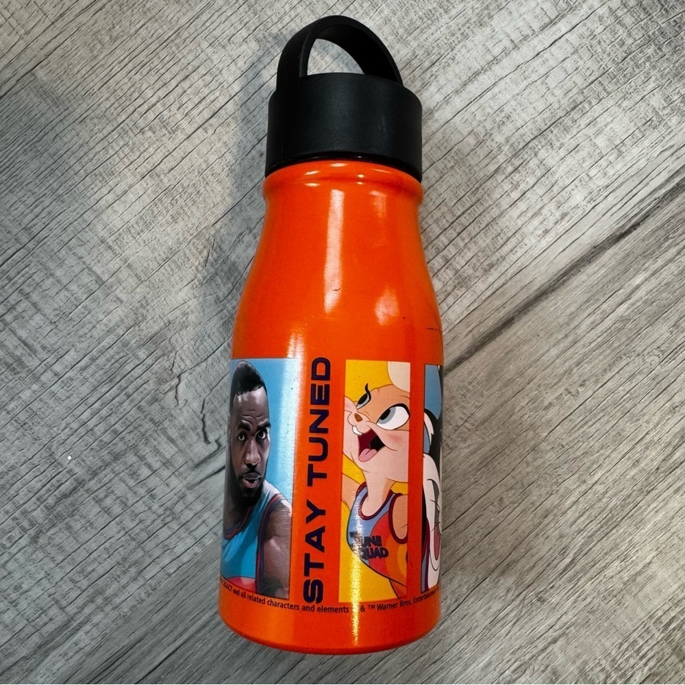 Space Jam New Legacy Orange Water Bottle 13.5 Oz “Let’s Jam” “Stay Tuned” LeBron